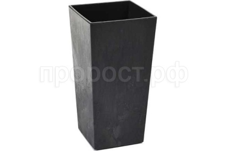 Кашпо FINEZJA ECO 35*35*68см черный бетон с вставкой 070363 /1шт/