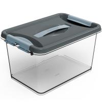 Контейнер д/хранения Клик 10л темно-серый с защелками С274СЕР /10шт/Мартика 