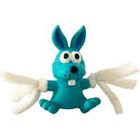 Игрушка с Кролик с плюшем с пищалкой голубой из латекса 7см/ЛС320/Евро