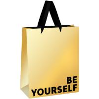 Пакет подарочный 26*32*12см "Be yourself"  металл. картон MESHU/371155/Рельеф