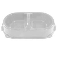 Миска двойная пластик д/кошек 0,45л нескользящая серая/FG17916/Гризли