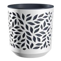 Кашпо Листья 1,25л белый/антрацит КШ-9829