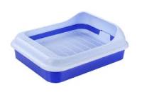 Туалет для животных Верный друг с решеткой синий