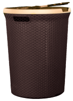 Корзина д/белья Плетенка 55л круглая с крышкой шоколадный 16026 /5шт/Арз