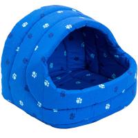 Лежанка-Домик ЛУКОШКО мягкий хлопок поролон синий 54*48*44см/9753син Лежанка-Домик ЛУКОШКО мягкий хлопок поролон синий 54*48*44см/9753син