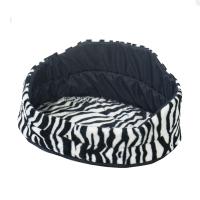 Лежанка овальная стеганая поролоновая  принт САФАРИ ЗЕБРА 42*34*18см/DONBARON