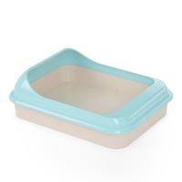 Туалет для кошек Мур мяу глубокий с бортом голубой