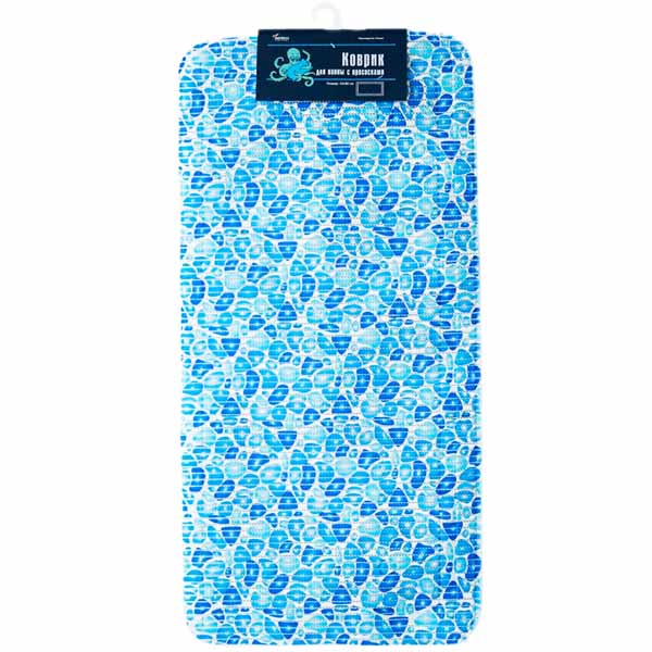 Коврик для ванной 43*90см с присосками ПВХ 6694