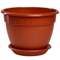 Цветочный горшок Антик 3,6л терракотовый с поддоном