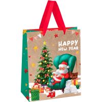 Пакет подарочный 18*23*10см "Santa" крафт MESHU/MS_61637/Рельеф Пакет подарочный 18*23*10см "Santa" крафт MESHU/MS_61637/Рельеф