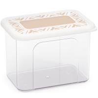 Емкость д/сыпуч. прод. прямоуг. 1,4л Эстетика бело-бежевый М8735 /12шт/ Альтерн