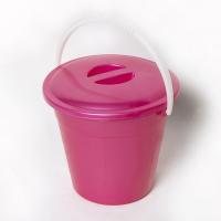 Ведро 6л евро пищевое с крышкой красное