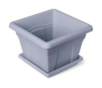 Кашпо Квадро 12,2л серый с под. 32см С165СЕР /8шт/Мартика