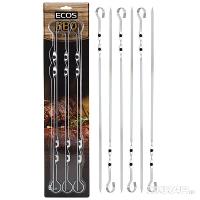 Набор шампуров ECOS ND-301D 45*1*1,5см форма прямая, хром. /6шт/999622