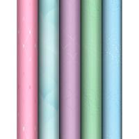 Упаковочная бумага глянц. 70*100см, MESHU "Pastel colors", 80г/м2, ассорти 5 дизайнов /Рельеф