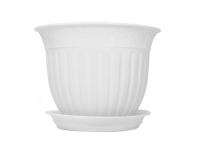 Цветочный горшок Виноград 6л белый с поддоном 5PL0161  Цветочный горшок Виноград 6л белый с поддоном 5PL0161