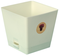 Кашпо Азалия 3л квадратное с прикрепленным поддоном светло-бежевый