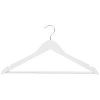 Вешалка деревянная с перекладиной белая 311388 /20шт/Рыжий Кот