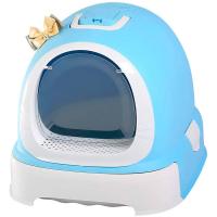 Туалет бокс для кошек Фэнтези голубой выдвижной поддон, фильтр, совок, пакеты 55*42*43см