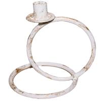 ДЕКОР Подсвечник Кольцо 1 свеча бел золото РЗДИ/1шт