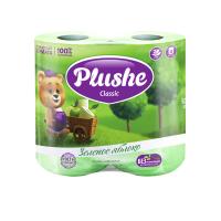 Туалетная бумага 2 слоя "Plushe Classic" 4рулона*18м зеленое яблоко/12шт/2097/0171