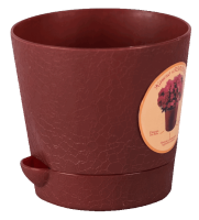 Цветочный горшок Азалия 0,7л коричневый с прикрепленным поддоном