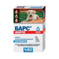 Капли против блох и клещей Барс Форте для щенков 4 пипетки Капли против блох и клещей Барс Форте для щенков 4 пипетки