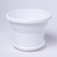 Цветочный горшок Милано 2л белый с поддоном 5PL0033