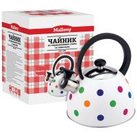 Чайник 2,2л MAL-0403 нерж.сталь, со свистком, капс.дно, в горошек