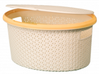 Корзина для белья 20л Плетенка овальная с крышкой 16025 Корзина для белья 20л Плетенка овальная с крышкой 16025