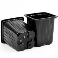 Горшок для рассады 0,5л черный квадратный мягкий 9*9*10см КВ9М