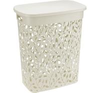 Корзина д/белья 35л ФЛОРА белый ротанг М2620 /5шт/М-пласт