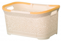 Корзина д/белья Ажурная 45л слоновая кость 16033 /5шт/Арз