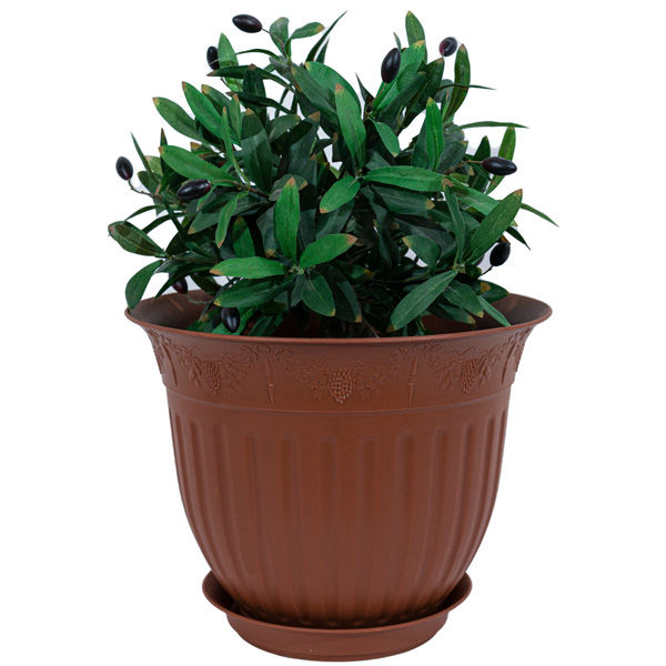 Цветочный горшок Виноград 6л терракотовый с поддоном 5PL0165  Цветочный горшок Виноград 6л терракотовый с поддоном 5PL0165