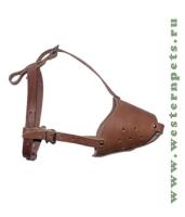 Намордник для собак кожа глухой Овчарка 37-12см