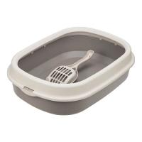 Туалет д/кошек ЛЯ-МУРР с низким бортом+совок 48*35,5см капучино /М1832/М-пластика