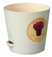 Цветочный горшок Азалия 0,35л светло-бежевый с прикрепленным поддоном