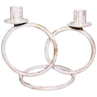 ДЕКОР Подсвечник Кольцо 2 свечи бел золото РЗДИ/1шт