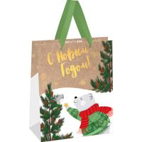 Пакет подарочный 18*23*10см "NY bear" крафт MESHU/MS_61635/Рельеф Пакет подарочный 18*23*10см "NY bear" крафт MESHU/MS_61635/Рельеф