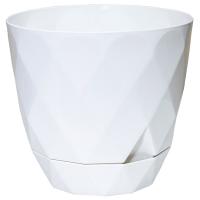 Кашпо Ромбики 0,65л белый с прик.под. А268