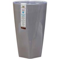 Кашпо Грейс 15*25см 2,7л серый шёлк с вставкой/8шт/ДТ