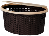 Корзина для белья 20л Плетенка овальная с крышкой 16025 Корзина для белья 20л Плетенка овальная с крышкой 16025