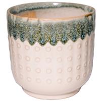 Кашпо Vintage d13,5; h13см крем/зеленый 071590