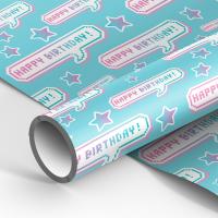 Упаковочная бумага 70*100см "Happy birthday" 70г/м2 глянц. ассорти 4 дизайна MESHU /372625/Рельеф