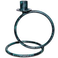 ДЕКОР Подсвечник Кольцо 1 свеча антик зеленый РЗДИ/1шт