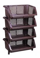 Этажерка д/хранения Универсал 4х секц. коричневый М6530 /1шт/ Альтерн
