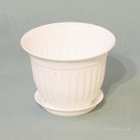 Цветочный горшок Виноград 1л белый с поддоном 5PL0135 