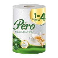 Полотенце бумажное 2 слоя GrandPero 1=4 44м белые /12шт/7328