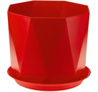 Кашпо ПРИЗМА 2,6л красный с под. М3138 