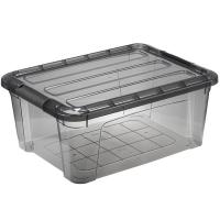 Ящик КИП с крышкой 11л 37,5x28,5x16см черно-прозрачный М2336 /5шт/М-пласт